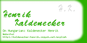 henrik kaldenecker business card